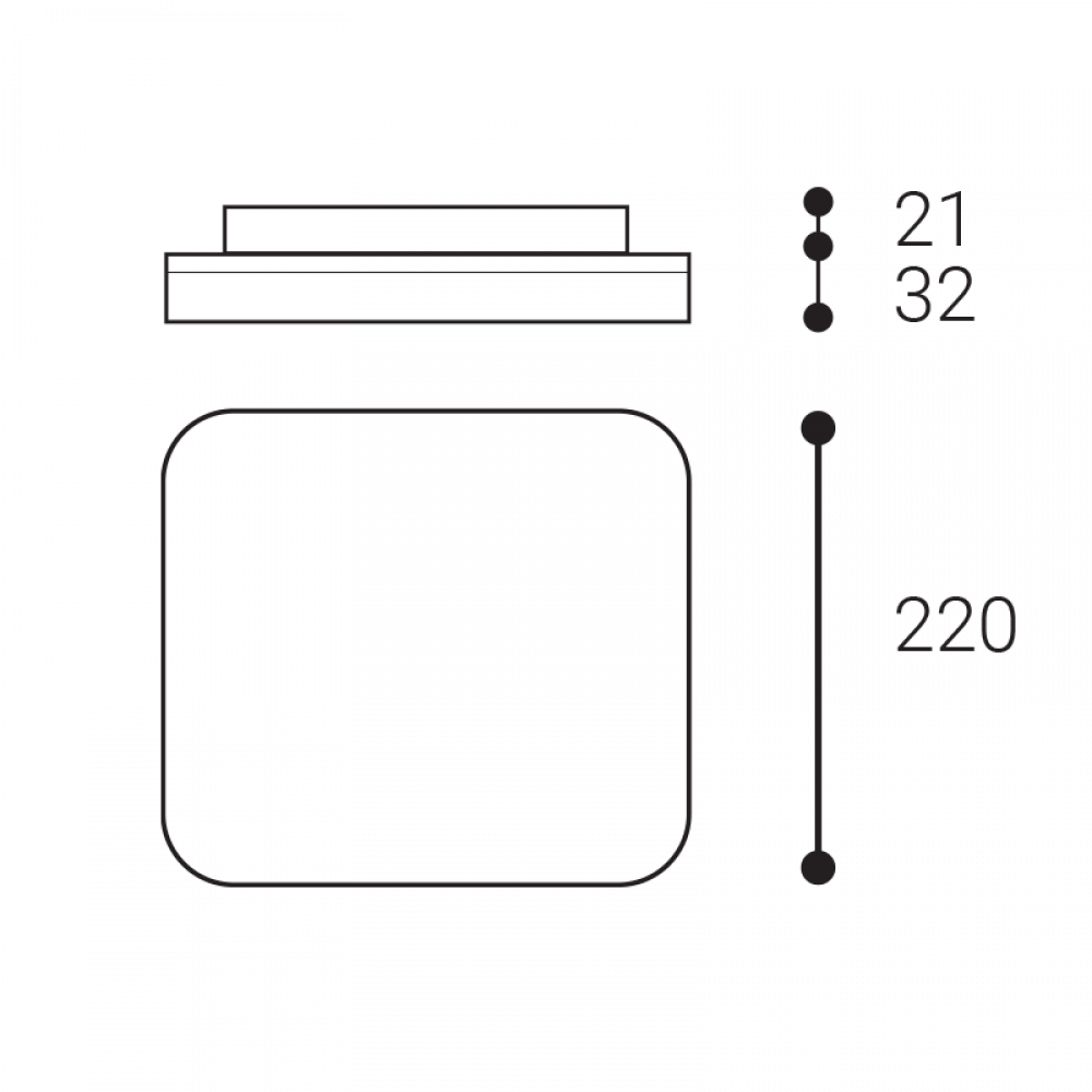 LED2 1430451 SQUARE III 22 stropné svietidlo biele