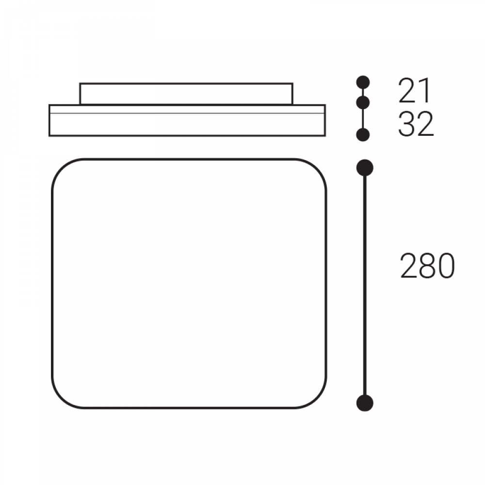 LED2 1430551 SQUARE III 28 stropné svietidlo biele