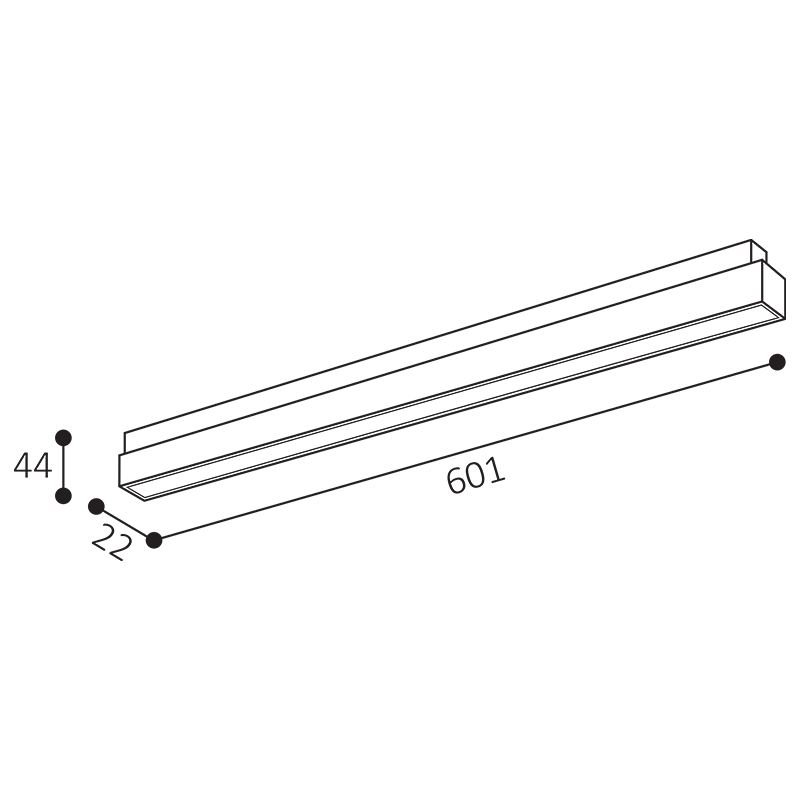 LED2 6481953 MAGLINE III 30 lištové svietidlo čierne