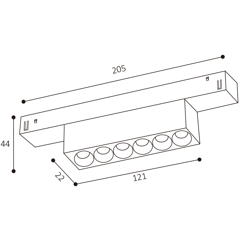 LED2 6483071 MAGLASER III 12 lištové svietidlo biele