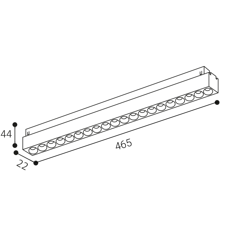 LED2 6482453 MAGLASER III 46 lištové svietidlo čierne