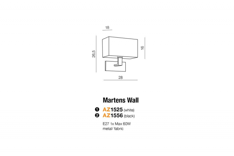 AZZARDO MARTENS WALL AZ1525 nástenné svietidlo