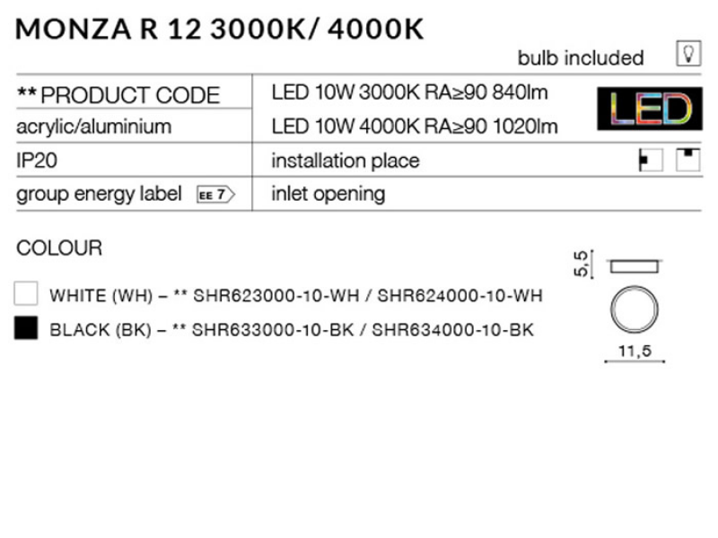 AZZARDO MONZA R 12 AZ2258 stropné svietidlo