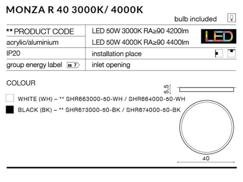 AZZARDO MONZA R 40 AZ2266 stropné svietidlo