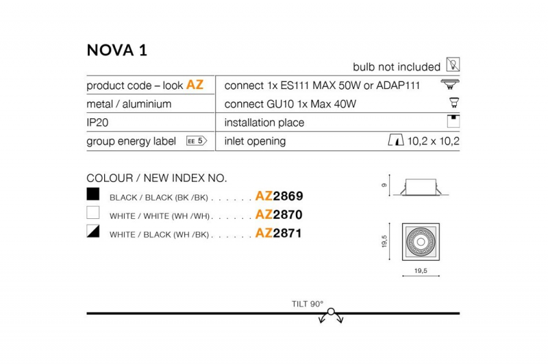 AZZARDO NOVA AZ2871 zapustné bodové svietidlo