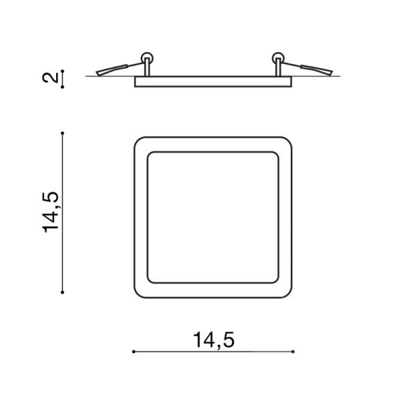 AZZARDO SLIM 15 SQUARE IP44 AZ2836 zápustné svietidlo