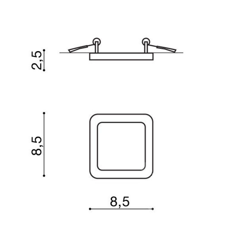 AZZARDO SLIM 9 SQUARE IP44 AZ2833 zapustené svietidlo