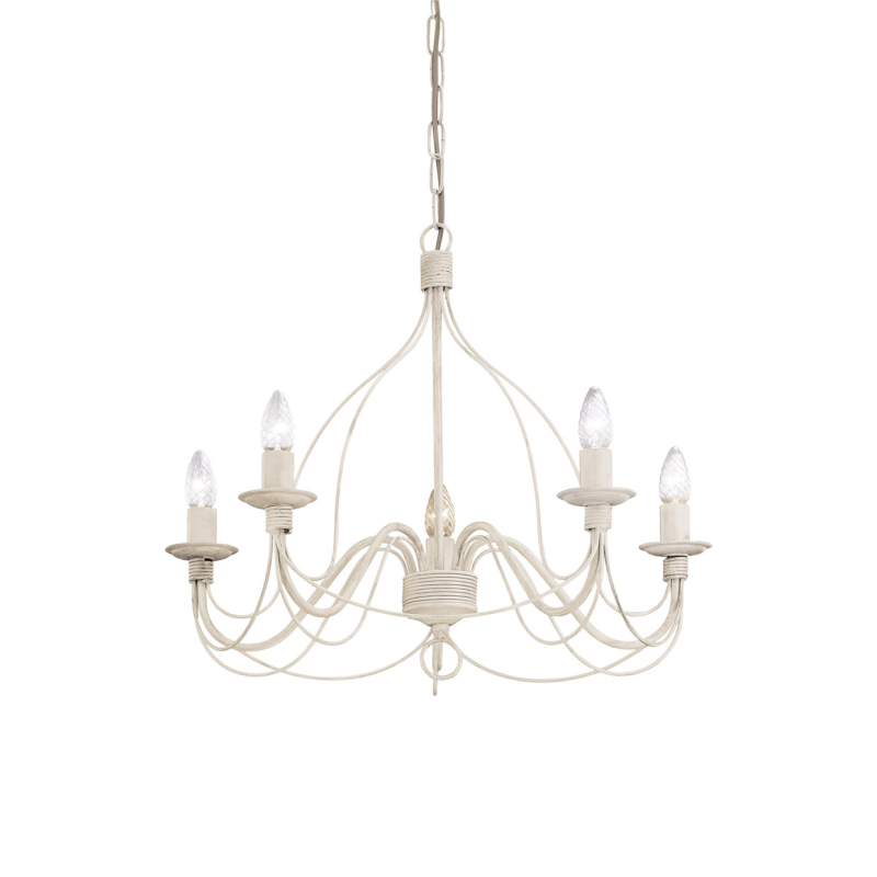 IDEAL LUX 005881 CORTE SP5 závesné svietidlo biele