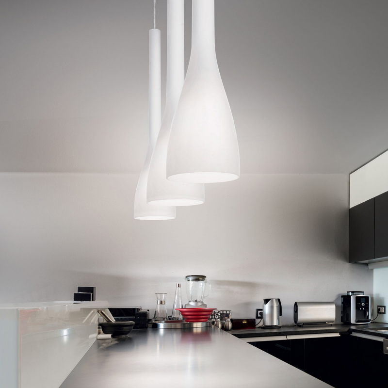 IDEAL LUX 035666 FLUT SP1 BIG závesné svietidlo biele