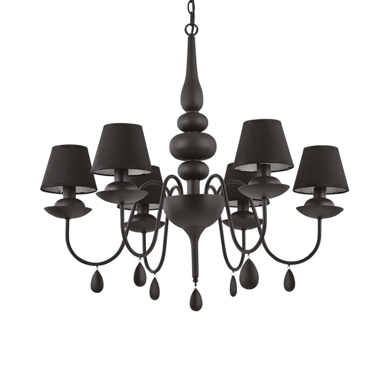 IDEAL LUX 111872 BLANCHE SP6 závesné svietidlo čierne