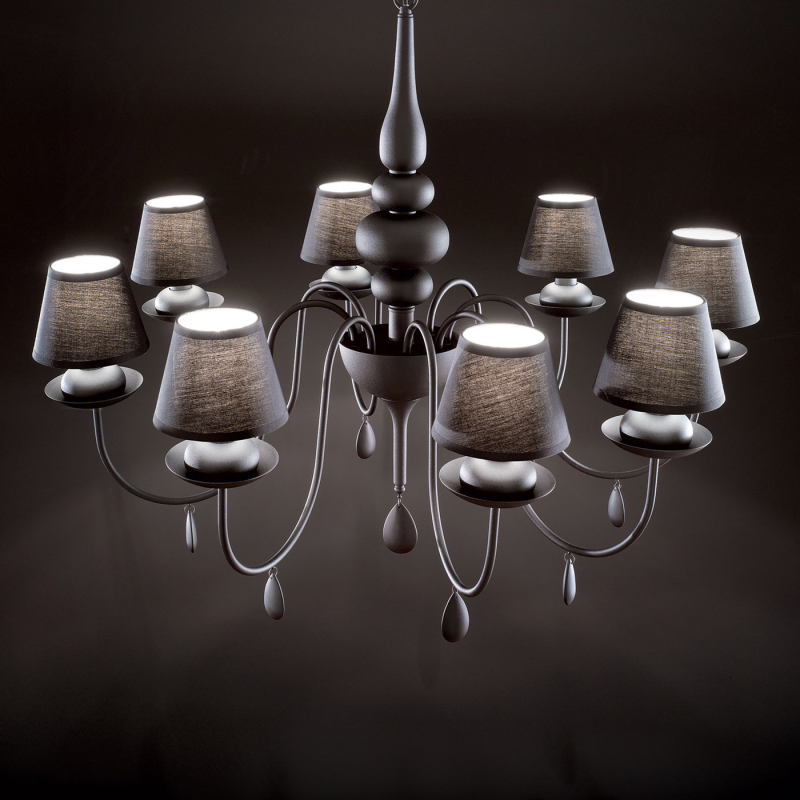 IDEAL LUX 111896 BLANCHE SP8 závesné svietidlo čierne