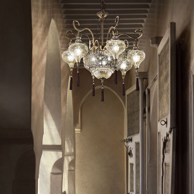 IDEAL LUX 116006 HAREM SP9 závesné svietidlo bronzové