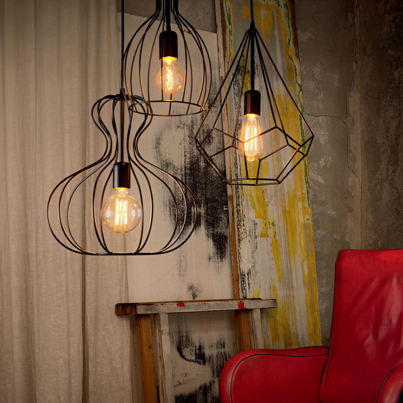 IDEAL LUX 148502 AMPOLLA-1 SP1 závesné svietidlo čierne