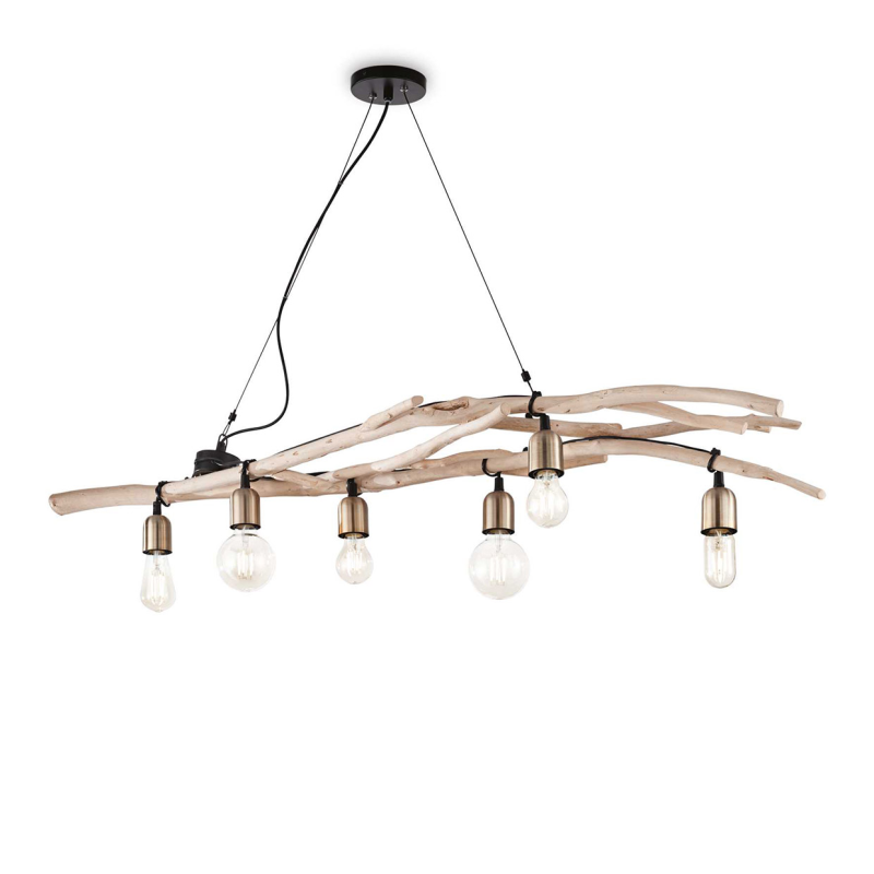IDEAL LUX 180922 DRIFTWOOD SP6 závesné svietidlo béžové