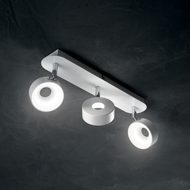 IDEAL LUX 196701 OBY PL3 stropné 3000K bodové LED svietidlo biele