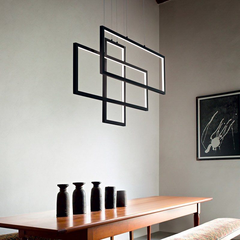 IDEAL LUX 269382 FRAME SP RETTANGOLO 3000K závesné svietidlo čierne