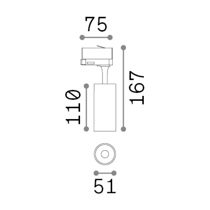 IDEAL LUX 283920 FOX TR 3-PHASE 08W CRI80 3000K lištové svietidlo mosadzné
