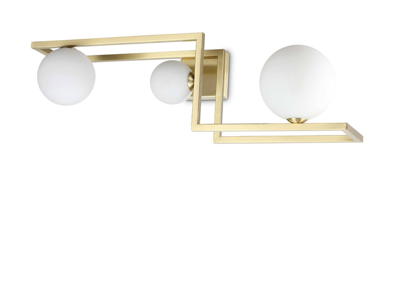 IDEAL LUX 284330 ANGOLO PL3 stropné svietidlo mosadzné