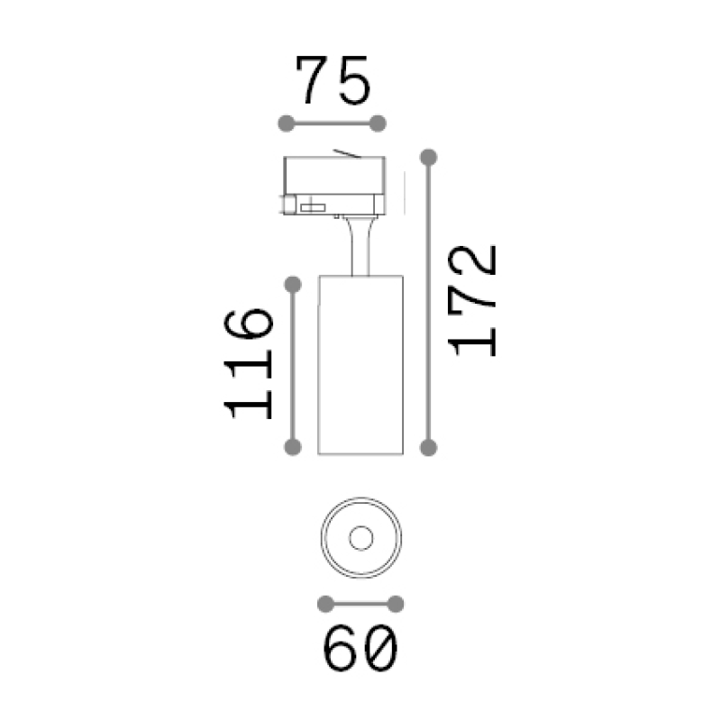IDEAL LUX 285375 FOX TR 3-PHASE 15W 3000K lištové svietidlo čierne
