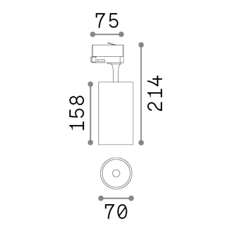 IDEAL LUX 285399 FOX TR 3-PHASE 25W 3000K lištové svietidlo čierne