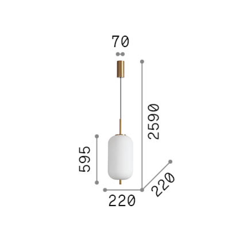 IDEAL LUX 314952 UMILE-2 3000K závesné svietidlo biele