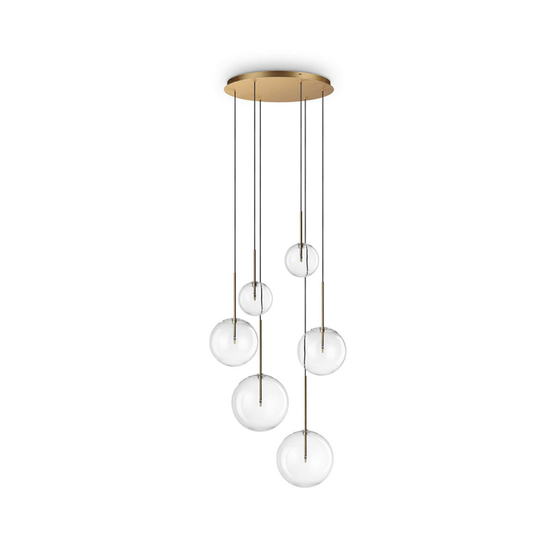 IDEAL LUX 317243 EQUINOXE SP6 závesné svietidlo mosadzné