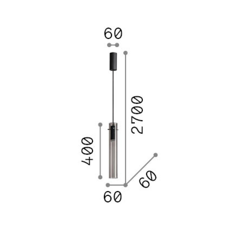 IDEAL LUX 321042 FLAM SP 3000K závesné svietidlo dymové
