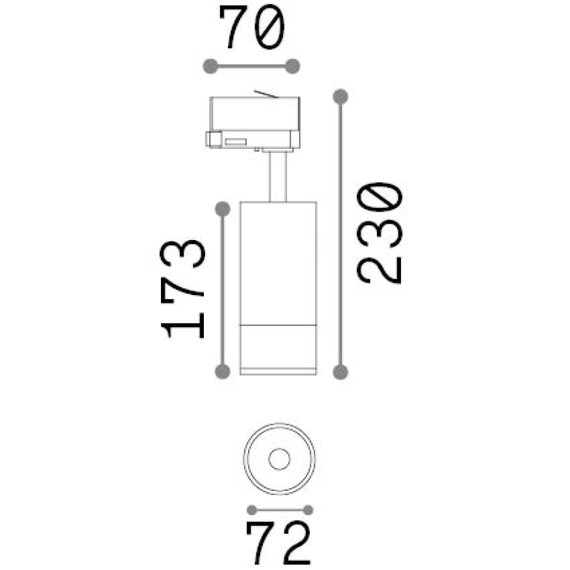 IDEAL LUX 322100 EOS TR 3-PHASE 25W 4000K lištové svietidlo čierne
