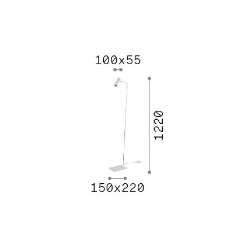 IDEAL LUX 326665 GINGER PT1 stojacia lampa biela