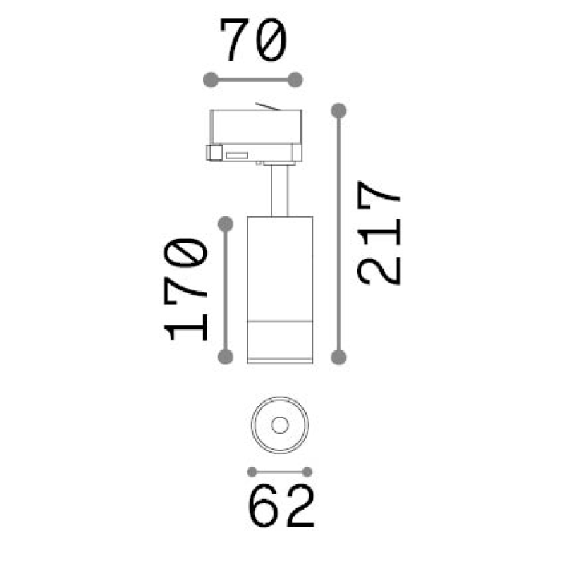 IDEAL LUX 340807 EOS TR 3-PHASE 15W 2700K lištové svietidlo biele