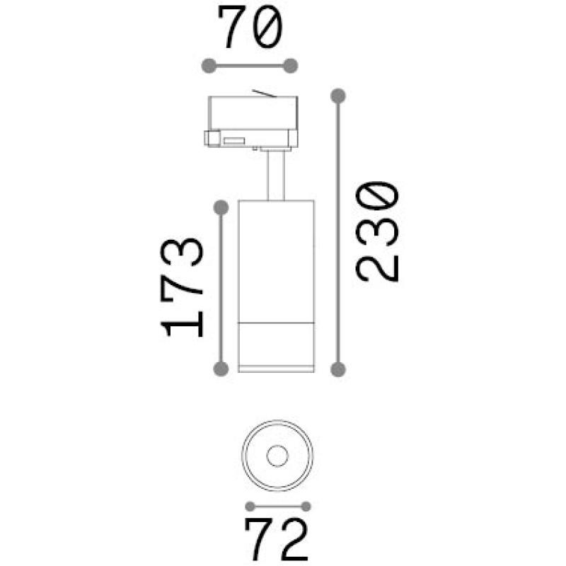 IDEAL LUX 340821 EOS TR 3-PHASE 25W 2700K lištové svietidlo biele