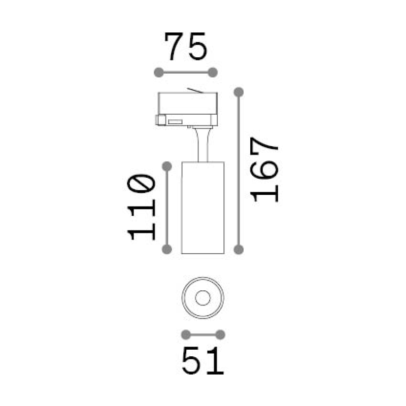IDEAL LUX 340838 FOX TR 3-PHASE 08W 2700K lištové svietidlo čierne