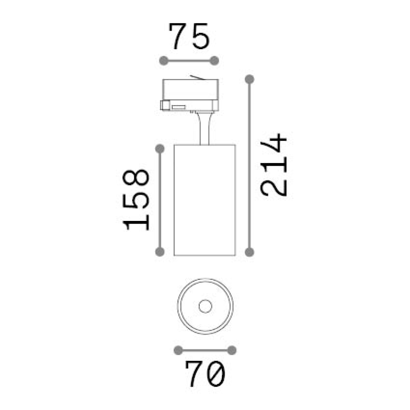 IDEAL LUX 340937 FOX TR 3-PHASE 25W 2700K lištové svietidlo čierne