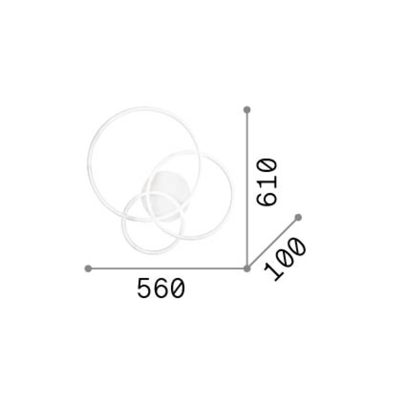 IDEAL LUX 341309 FRAME PL CERCHIO 2700K stropné svietidlo biele