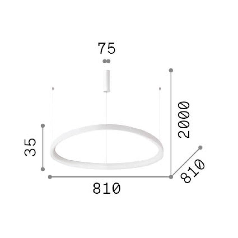 IDEAL LUX 341606 GEMINI SP D081 2700K závesné svietidlo mosadzné