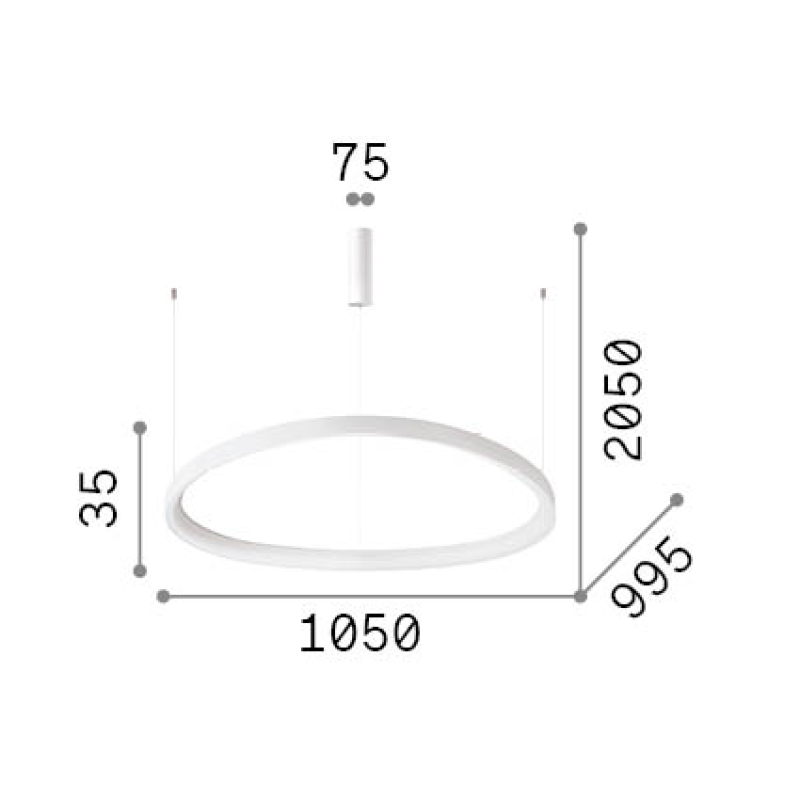 IDEAL LUX 341620 GEMINI SP D105 2700K závesné svietidlo čierne