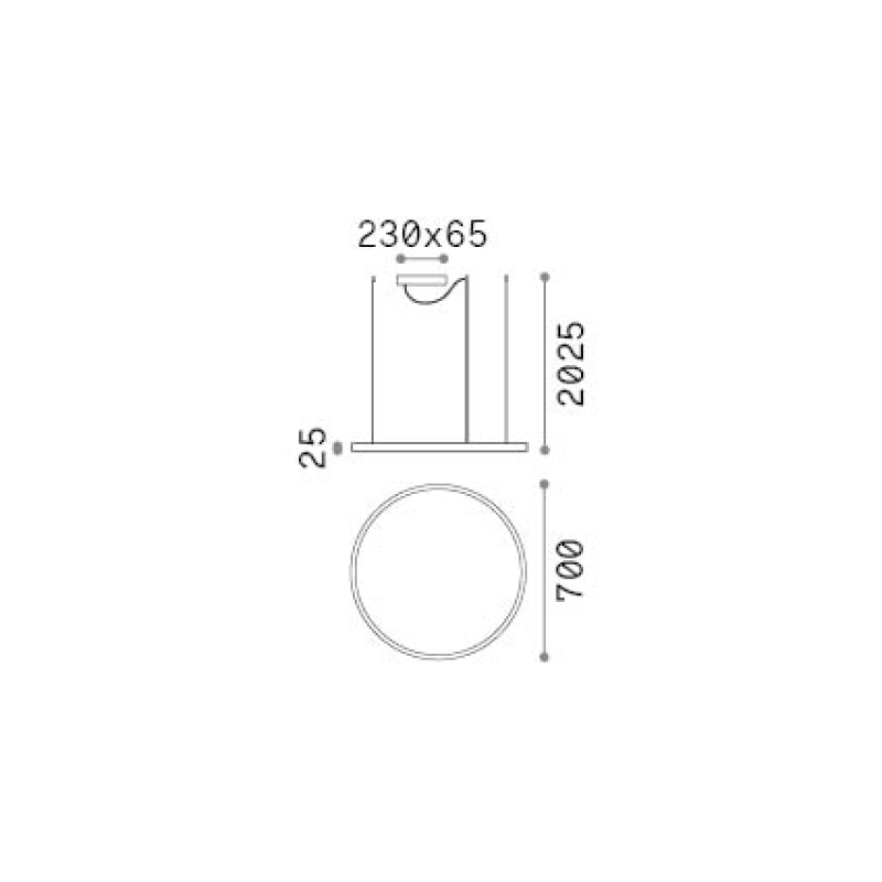 IDEAL LUX 342047 ORACLE SLIM SP D070 ROUND 2700K závesné svietidlo čierne