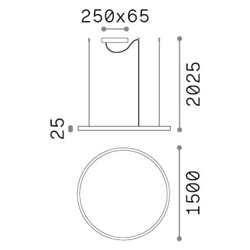 IDEAL LUX 342177 ORACLE SLIM SP D150 ROUND 2700K závesné svietidlo biele