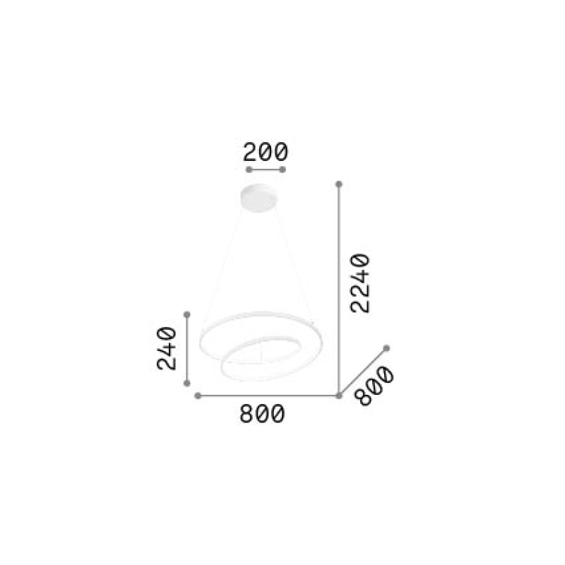 IDEAL LUX 342436 OZ SP D080 4000K závesné svietidlo biele