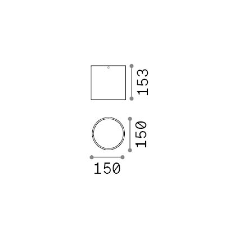 IDEAL LUX 342702 TECHO PL1 D15 ROUND vonkajšie svietidlo sivé