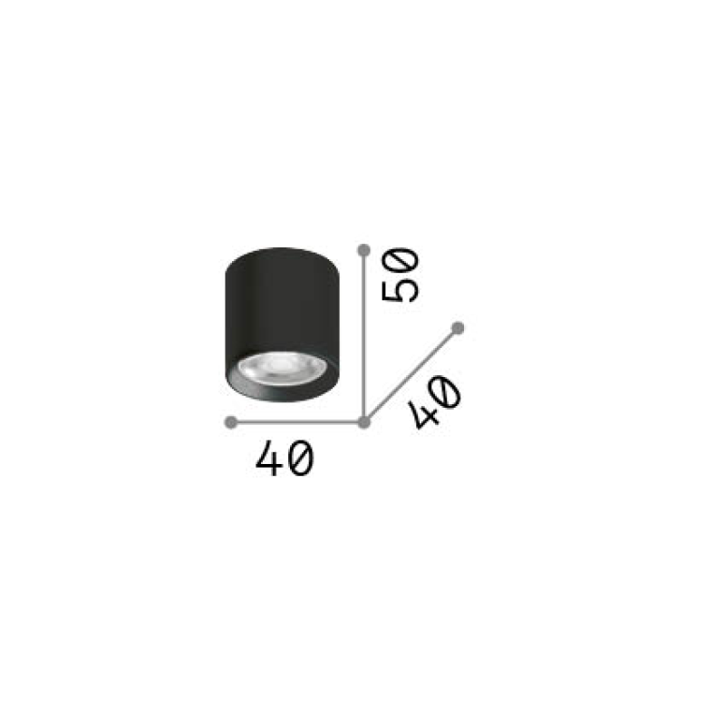 IDEAL LUX 342795 NITRO PL D04 ROUND 2700K stropné svietidlo čierne