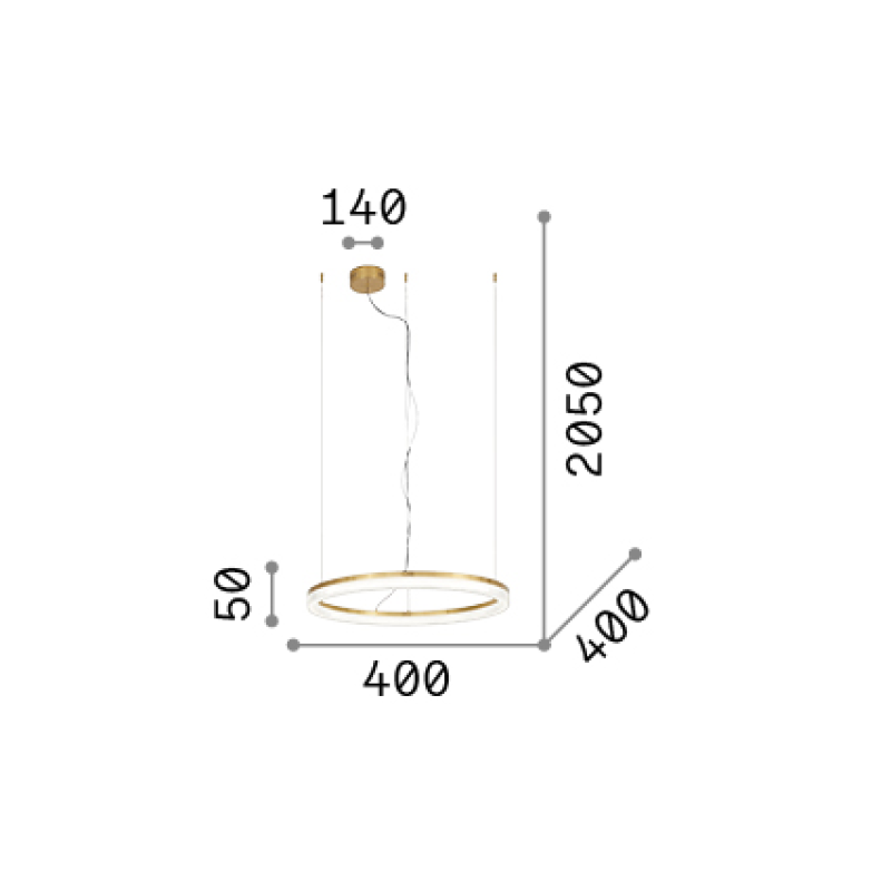 IDEAL LUX 343402 CROWN SP D40 3000K závesné svietidlo biele