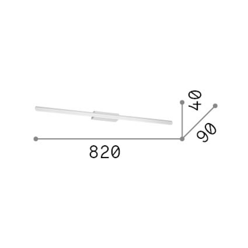 IDEAL LUX 345147 RIFLESSO AP D82 3000K nástenné svietidlo čierne