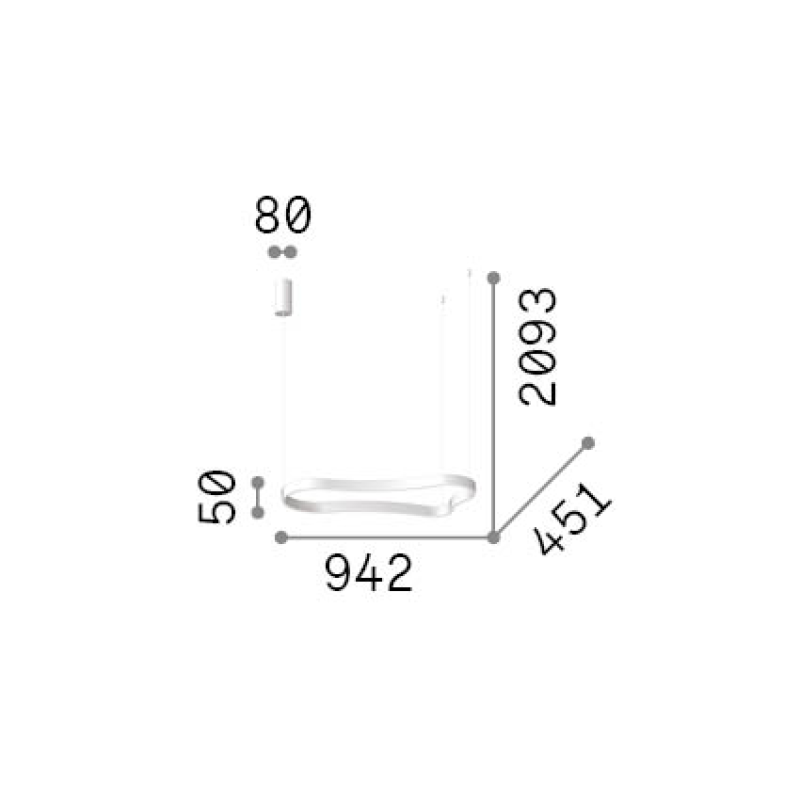 IDEAL LUX 345222 WAVES-1 SP 3000K závesné svietidlo zlaté