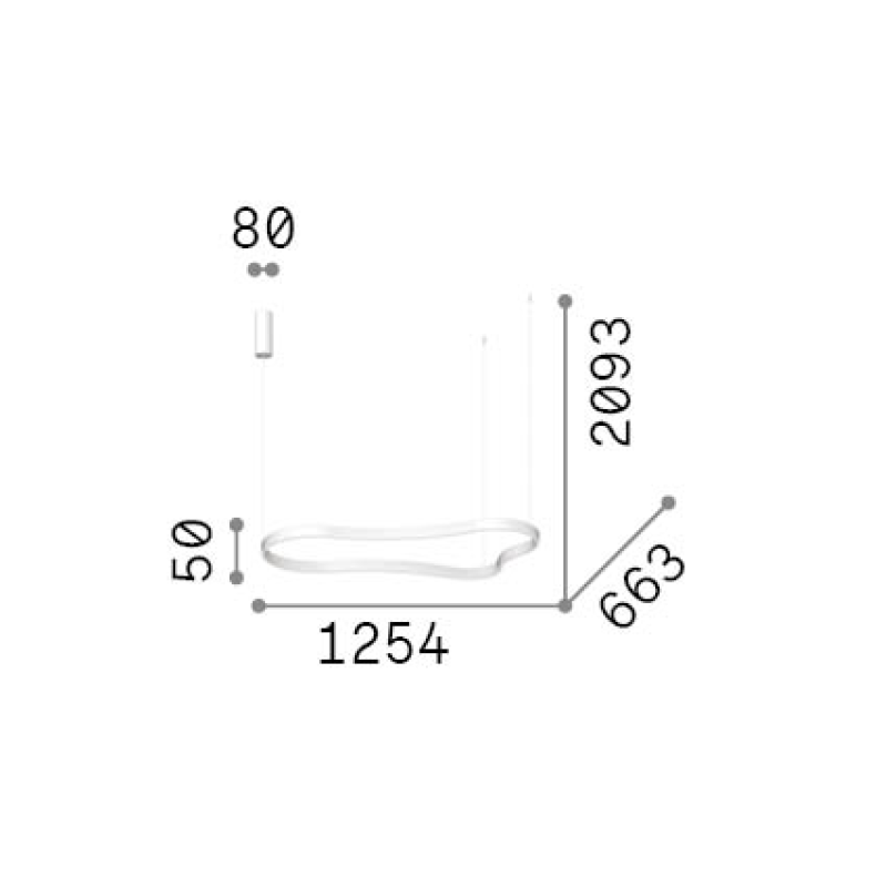 IDEAL LUX 345253 WAVES-2 SP 3000K závesné svietidlo zlaté