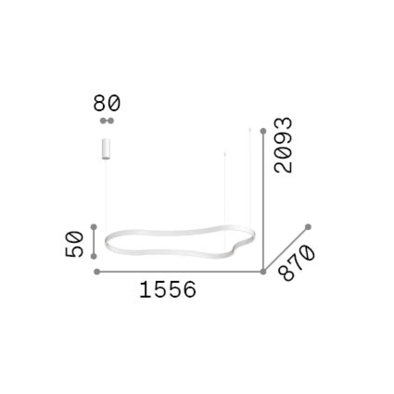 IDEAL LUX 345291 WAVES-3 SP 3000K závesné svietidlo biele
