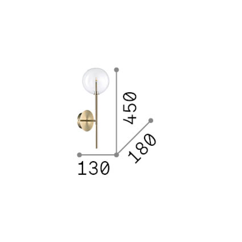 IDEAL LUX 345338 EQUINOXE AP1 nástenné svietidlo dymové