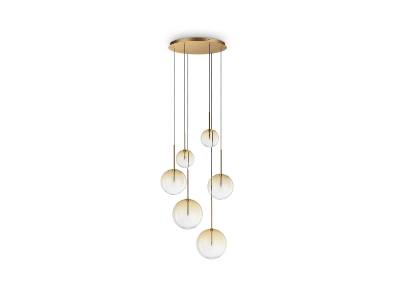 IDEAL LUX 345406 EQUINOXE SP6 závesné svietidlo jantárové béžové