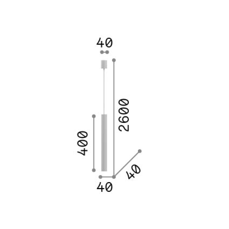 IDEAL LUX 346854 LOOK SP1 ROUND D40 H400 závesné svietidlo biele
