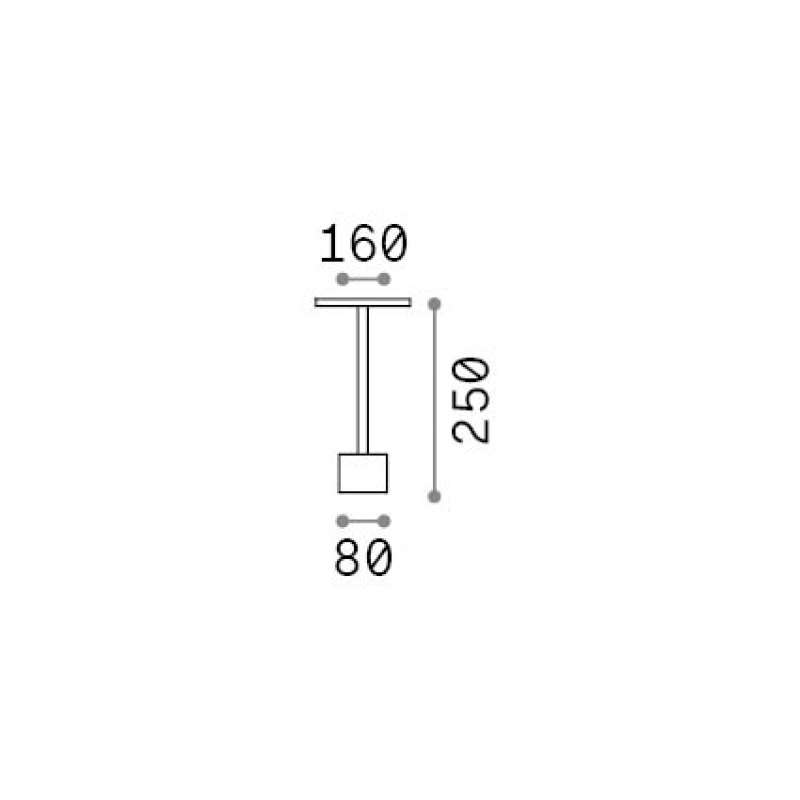 IDEAL LUX 347806 TOFFEE PT D160 H025 3000K vonkajšie svietidlo antracitové